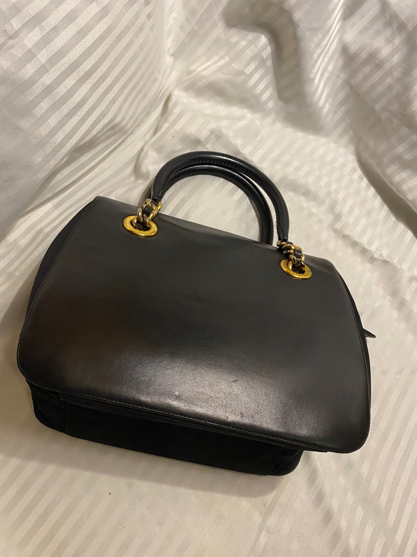 Black Prada Hand Bag Top Handle Purse