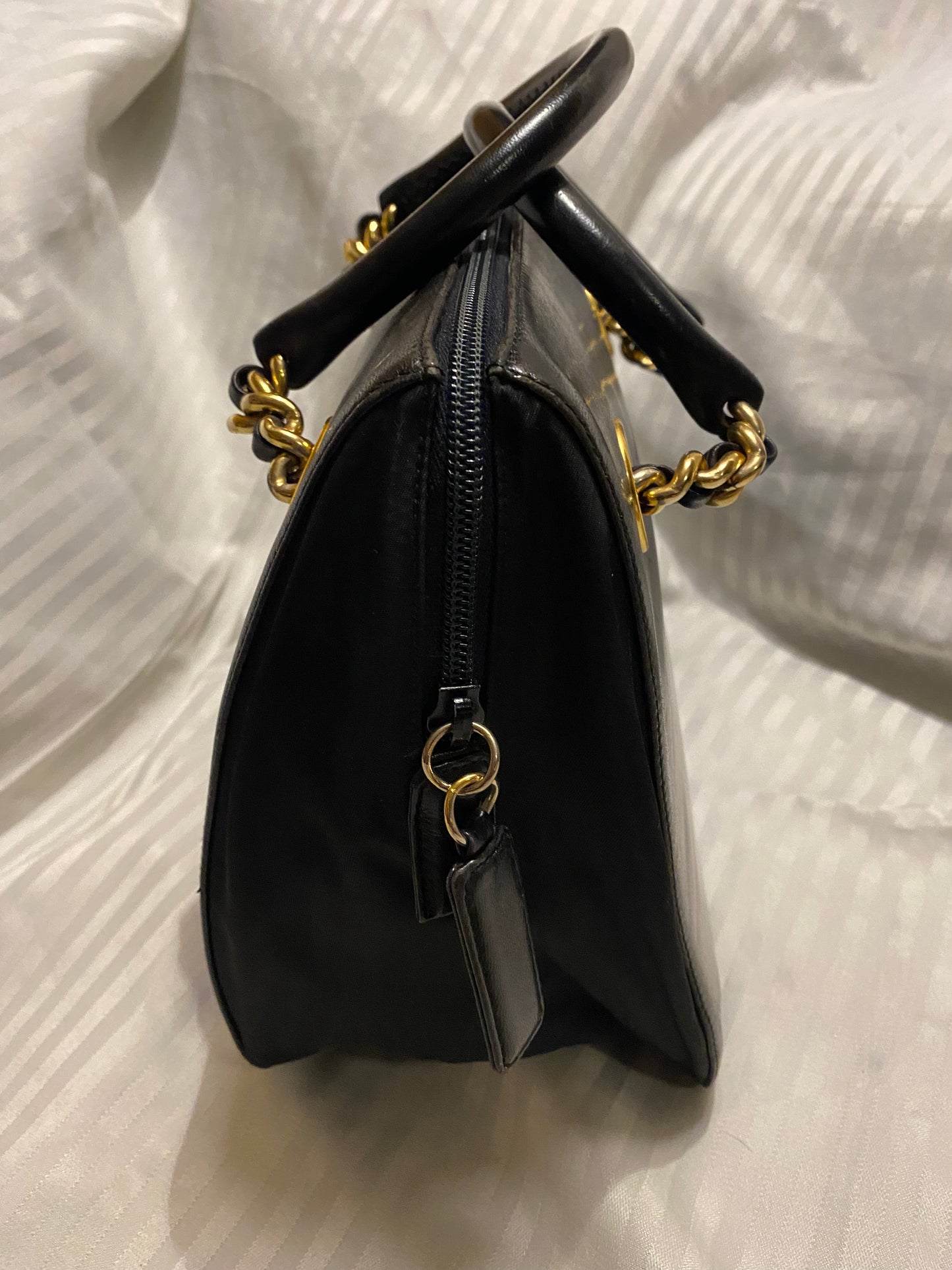 Black Prada Hand Bag Top Handle Purse