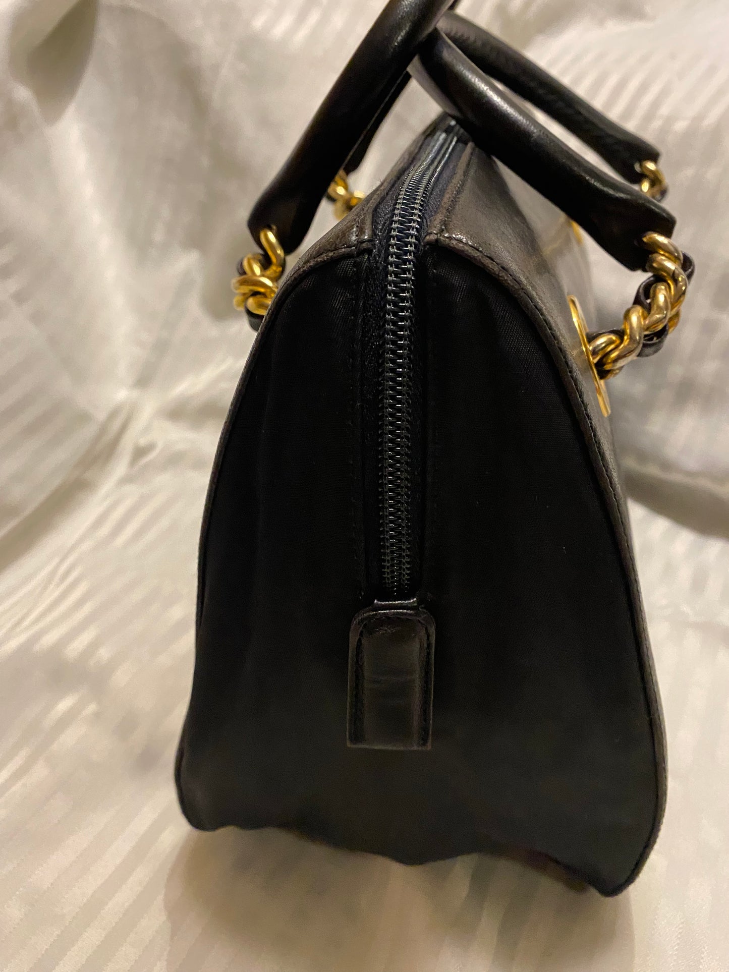 Black Prada Hand Bag Top Handle Purse