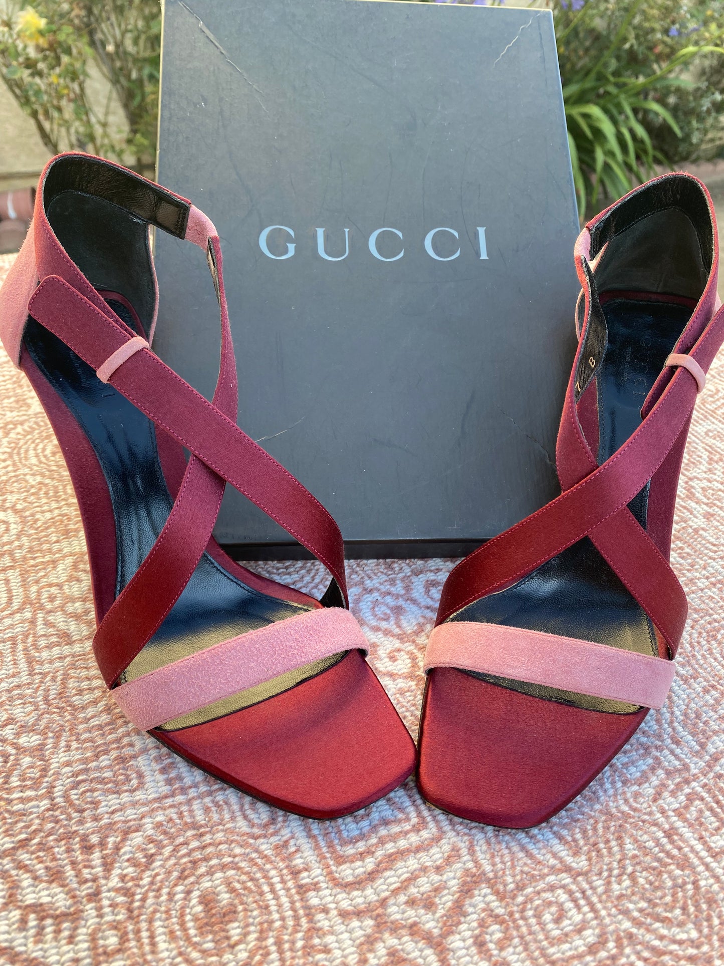 Gucci Stiletto Pink and Red Sandals 7.5 US