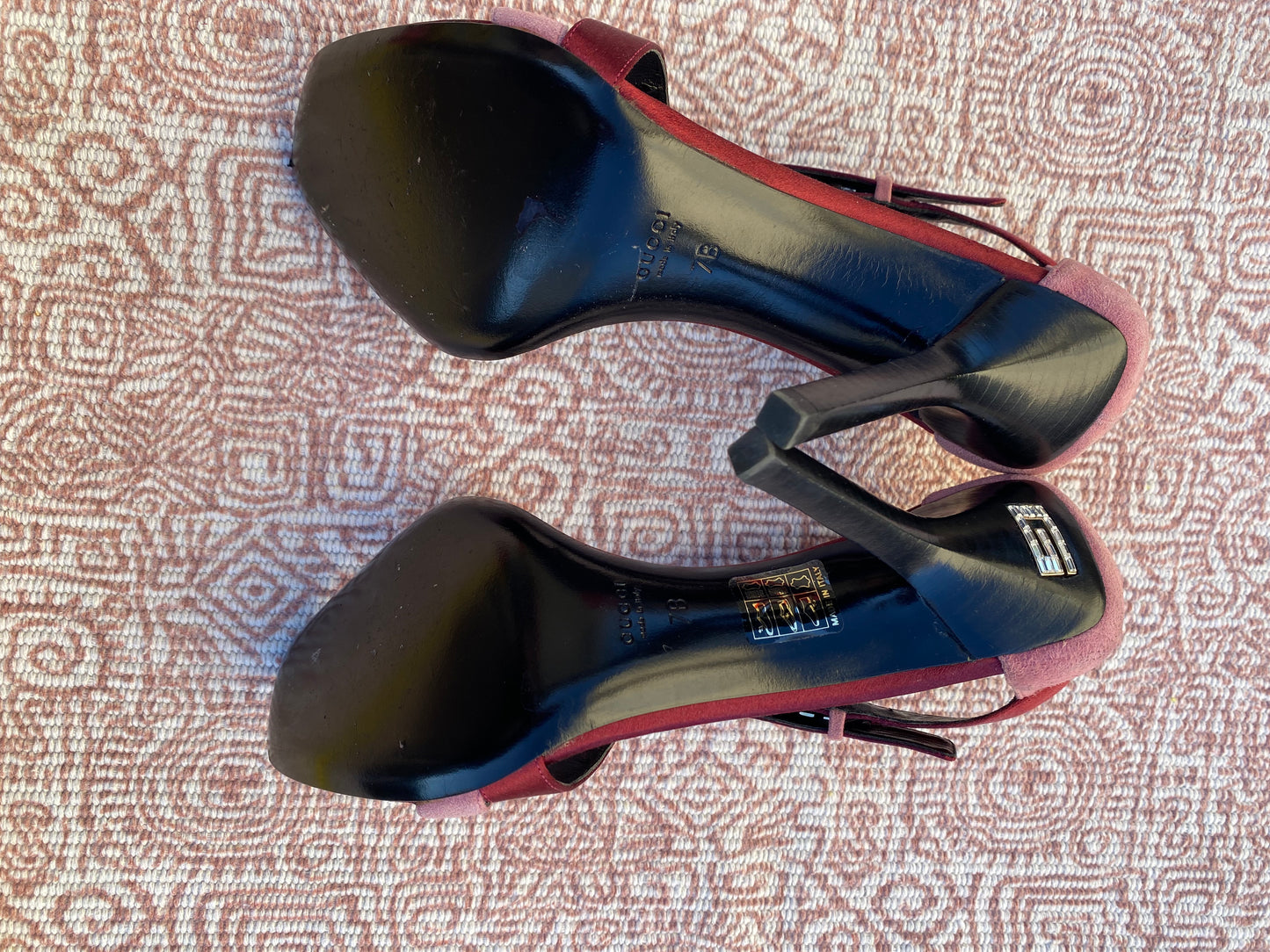 Gucci Stiletto Pink and Red Sandals 7.5 US